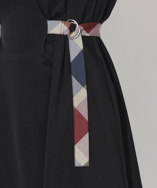 セール】【Quiet checkシリーズ】サイドベルトワンピース（ワンピース