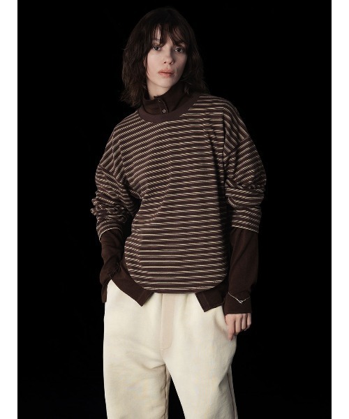ELCHELE(エルチェレ)の「WARM BORDER LS TEE(Tシャツ/カットソー・レディース・ブラック/ブラウン/イエロー・FREE)」の4枚目の写真