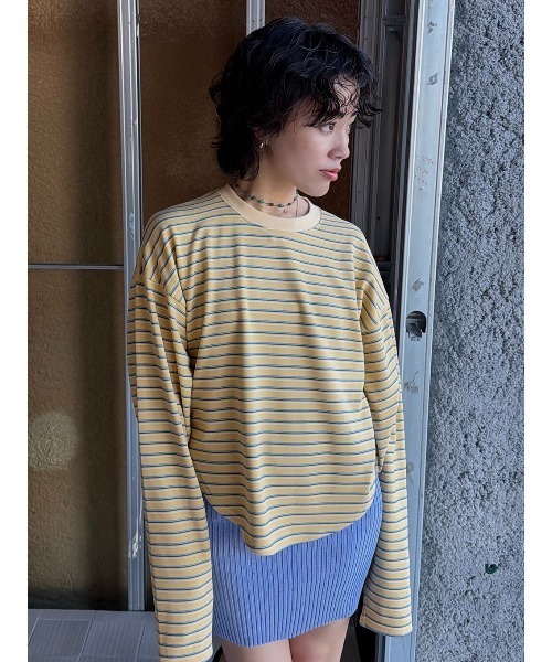ELCHELE(エルチェレ)の「WARM BORDER LS TEE(Tシャツ/カットソー・レディース・ブラック/ブラウン/イエロー・FREE)」の15枚目の写真