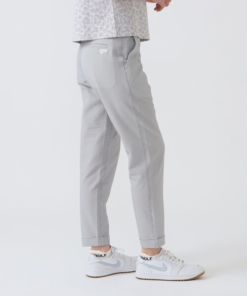 BEAMS GOLF(ビームスゴルフ)の「PURPLE LABEL / 裾ダブル ストライプ柄 ストレッチ パンツ(その他パンツ・レディース・インディゴブルー/グレー・MEDIUM/LARGE/SMALL)」の4枚目の写真