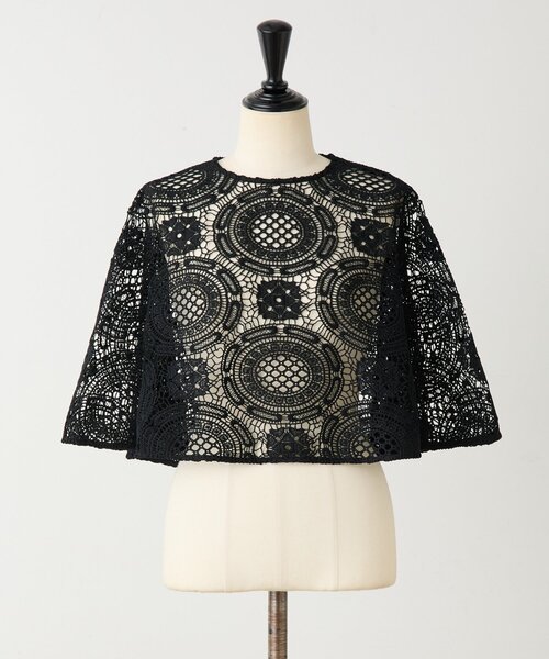BEARDSLEY（ビアズリー）の「Bigモチーフレースポンチョ（ポンチョ・レディース・ブラウン/ブラック・FREE）」の14枚目の写真