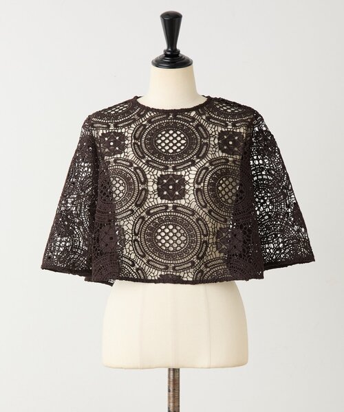 BEARDSLEY（ビアズリー）の「Bigモチーフレースポンチョ（ポンチョ・レディース・ブラウン/ブラック・FREE）」の16枚目の写真