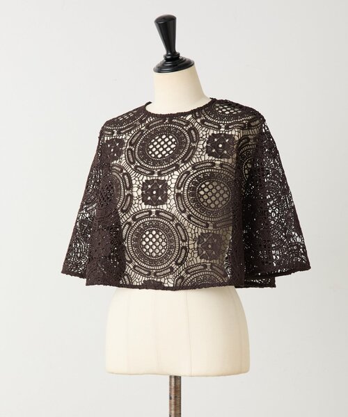 BEARDSLEY（ビアズリー）の「Bigモチーフレースポンチョ（ポンチョ・レディース・ブラウン/ブラック・FREE）」の17枚目の写真