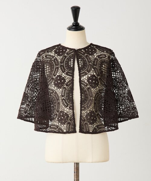 BEARDSLEY（ビアズリー）の「Bigモチーフレースポンチョ（ポンチョ・レディース・ブラウン/ブラック・FREE）」の18枚目の写真