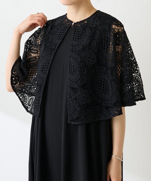 BEARDSLEY（ビアズリー）の「Bigモチーフレースポンチョ（ポンチョ・レディース・ブラウン/ブラック・FREE）」の7枚目の写真