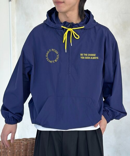 CPCM(シーピーシーエム)の「ナイロンアノラックパーカー(シャツ/ブラウス・メンズ・ネイビー/オレンジ/サックスブルー・FREE)」の1枚目の写真