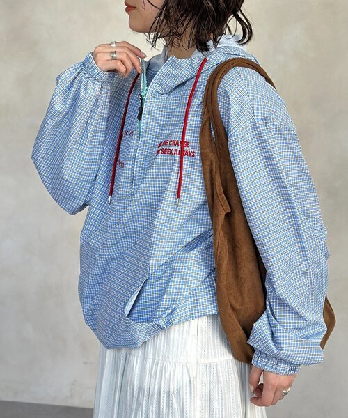 CPCM(シーピーシーエム)の「ナイロンアノラックパーカー(シャツ/ブラウス・メンズ・ネイビー/オレンジ/サックスブルー・FREE)」の12枚目の写真