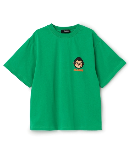 XLARGE KIDS(エクストララージキッズ)の「ファニーゴリラワンポイント半袖Tシャツ(Tシャツ/カットソー・キッズ・ブラック/オレンジ/グリーン・110cm/100cm/120cm/130cm/140cm/80cm/90cm)」の1枚目の写真