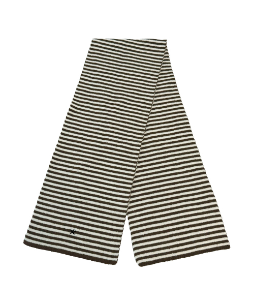 THECOLDESTMOMENT(ザコールデストモーメント)の「TCM mini logo stripe muffler (brown/cream)(マフラー・レディース・その他・ONE SIZE)」の3枚目の写真