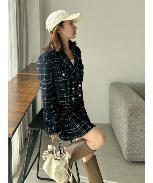 SNIDEL（スナイデル）の「バリエツイードスカート（スカート・レディース・サックスブルー/ネイビー/イエロー・1/0）」の6枚目の写真