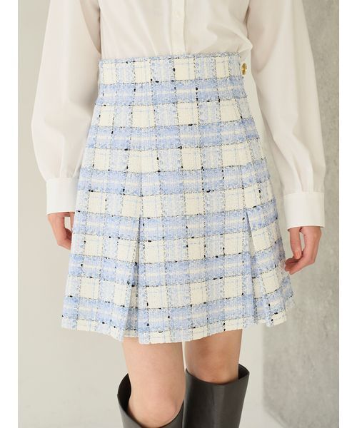 SNIDEL（スナイデル）の「バリエツイードスカート（スカート・レディース・サックスブルー/ネイビー/イエロー・1/0）」の7枚目の写真