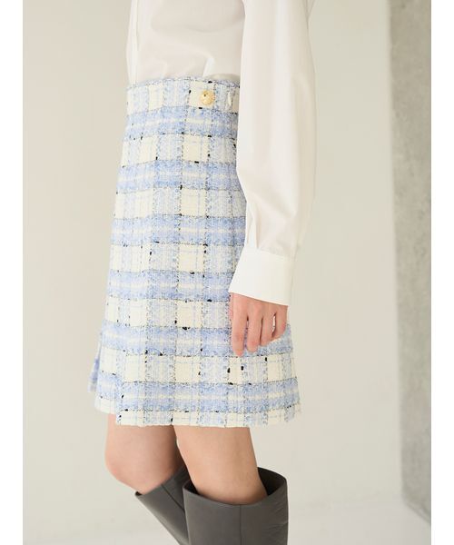 SNIDEL（スナイデル）の「バリエツイードスカート（スカート・レディース・サックスブルー/ネイビー/イエロー・1/0）」の9枚目の写真