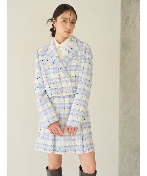 SNIDEL（スナイデル）の「バリエツイードスカート（スカート・レディース・サックスブルー/ネイビー/イエロー・1/0）」の13枚目の写真