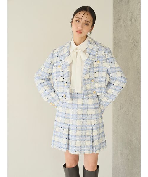 SNIDEL（スナイデル）の「バリエツイードスカート（スカート・レディース・サックスブルー/ネイビー/イエロー・1/0）」の14枚目の写真