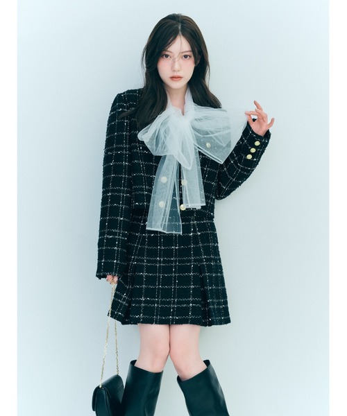 SNIDEL（スナイデル）の「バリエツイードスカート（スカート・レディース・サックスブルー/ネイビー/イエロー・1/0）」の2枚目の写真