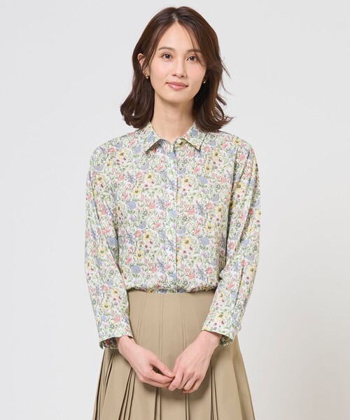 J.PRESS(ジェイプレス)の「【一枚で着映え】Liberty Rachel & Michelle シャツカラー ブラウス(シャツ/ブラウス・レディース・ピンク系5/サックスブルー系5・9/11)」の2枚目の写真