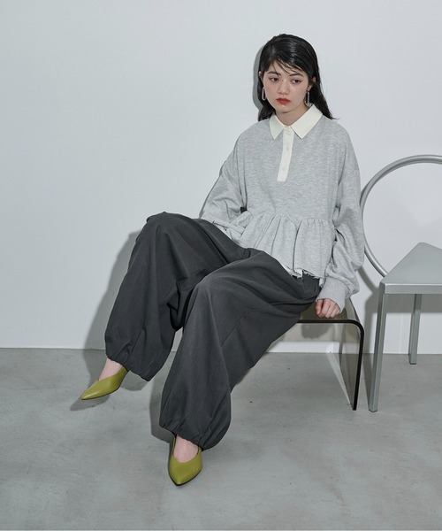 THE YOn(ザヨン)の「バルーンヘムイージーワイドパンツ(その他パンツ・レディース・ベージュ/チャコールグレー/ピンク・FREE)」の2枚目の写真