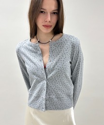 FUULLY STUDIO（フーリィーステューディオ）の「フラワープリントクルーショートカーディガン（カーディガン/ボレロ）」