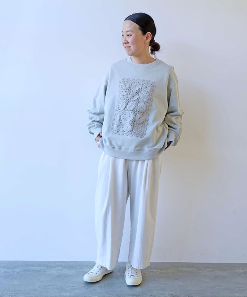 yuni(ユニ )の「60/2強撚コットン バックゴムパンツ 1701PT020261(その他パンツ・レディース・ライトピンク/ライトグレー・FREE)」の9枚目の写真