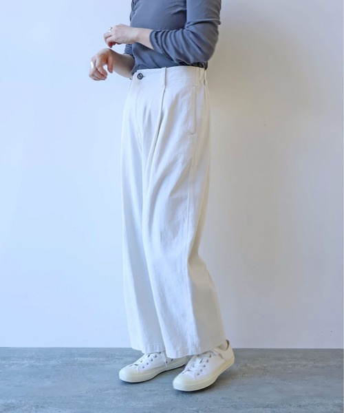 yuni(ユニ )の「60/2強撚コットン バックゴムパンツ 1701PT020261(その他パンツ・レディース・ライトピンク/ライトグレー・FREE)」の13枚目の写真