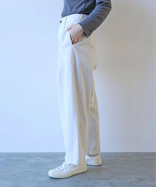 yuni(ユニ )の「60/2強撚コットン バックゴムパンツ 1701PT020261(その他パンツ・レディース・ライトピンク/ライトグレー・FREE)」の3枚目の写真