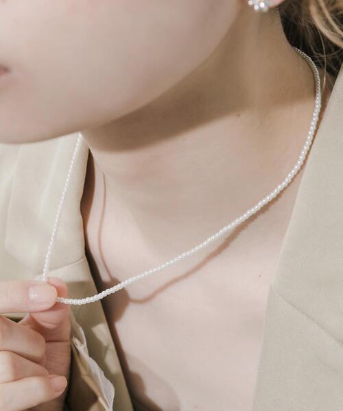 SMELLY（スメリー）の「ステンレスパールネックレス（ネックレス・レディース・ホワイト・-）」の2枚目の写真