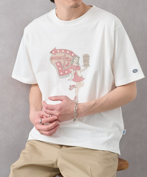 DISCUS(ディスカス)の「【DISCUS】ヴィンテージライク グラフィック Tシャツ 6282-7708 MNY / オーバーサイズ アメカジ ストリート 半袖(Tシャツ/カットソー・メンズ・グレー/オフホワイト/ブラック・M/L)」の3枚目の写真