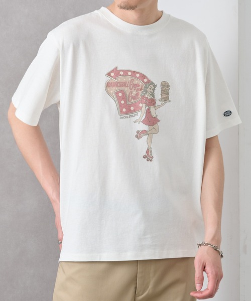 DISCUS(ディスカス)の「【DISCUS】ヴィンテージライク グラフィック Tシャツ 6282-7708 MNY / オーバーサイズ アメカジ ストリート 半袖(Tシャツ/カットソー・メンズ・グレー/オフホワイト/ブラック・M/L)」の6枚目の写真