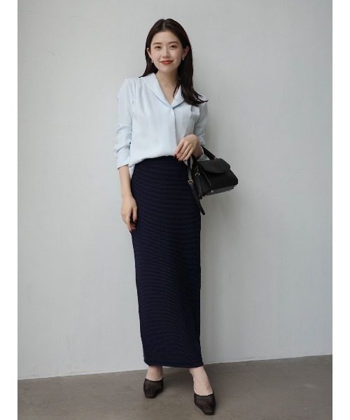 ダブルサテンショールカラーブラウス（シャツ/ブラウス）｜anuans（ア