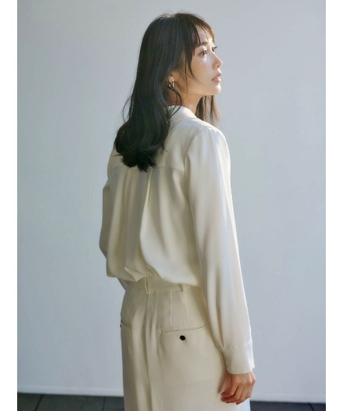 ダブルサテンショールカラーブラウス（シャツ/ブラウス）｜anuans（ア