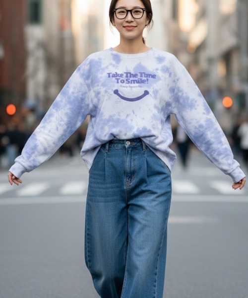 RUSTY(ラスティ)の「【RUSTY/ラスティー】クルースウェット トレーナー/タイダイ(スウェット・レディース・ベージュ/ブルー/パープル系その他・MEDIUM/LARGE)」の3枚目の写真