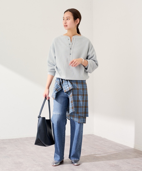 FRAMeWORK（フレームワーク）の「コットンウールチェックレギュラーシャツ（シャツ/ブラウス・レディース・グリーン/ブルー・FREE）」の12枚目の写真