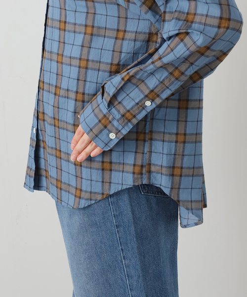 FRAMeWORK（フレームワーク）の「コットンウールチェックレギュラーシャツ（シャツ/ブラウス・レディース・グリーン/ブルー・FREE）」の17枚目の写真