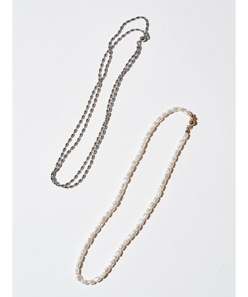 ELENDEEK(エレンディーク)の「パール&チェーンダブルネックレス(ネックレス・レディース・シルバー/ゴールド・FREE)」の4枚目の写真