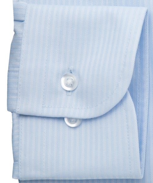 TOKYO SHIRTS（トウキョウシャツ）の「形態安定ノンアイロン ワイド 長袖ビジネスワイシャツ（ビジネスシャツ・メンズ・サックスブルー・首回り37cm-裄丈80cm/首回り39cm-裄丈80cm/首回り39cm-裄丈84cm/首回り41cm-裄丈82cm/首回り41cm-裄丈86cm/首回り42cm-裄丈82cm/首回り42cm-裄丈86cm/首回り43cm-裄丈82cm/首回り43cm-裄丈86cm）」の6枚目の写真