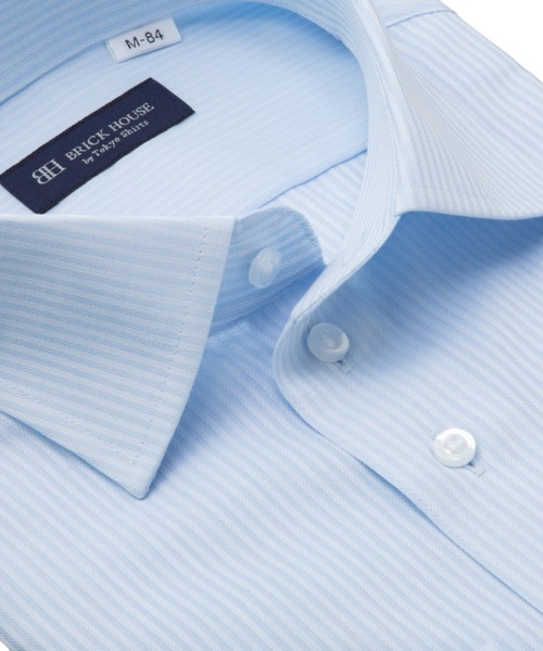 TOKYO SHIRTS（トウキョウシャツ）の「形態安定ノンアイロン ワイド 長袖ビジネスワイシャツ（ビジネスシャツ・メンズ・サックスブルー・首回り37cm-裄丈80cm/首回り39cm-裄丈80cm/首回り39cm-裄丈84cm/首回り41cm-裄丈82cm/首回り41cm-裄丈86cm/首回り42cm-裄丈82cm/首回り42cm-裄丈86cm/首回り43cm-裄丈82cm/首回り43cm-裄丈86cm）」の7枚目の写真