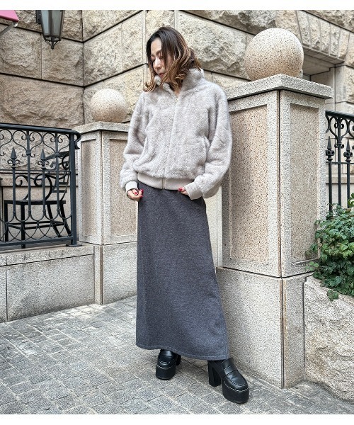 Desert Rose(デザートローズ)の「【DESERT ROSE/デザートローズ】(2点セット)セットアップニット(ワンピース・レディース・チャコールグレー/ブラック・FREE)」の6枚目の写真