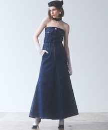 SOMETHING | 【GISELe 4月号掲載】atelier SOMETHING　MERMAID SKIRT/マーメイドスカート【FLOWERプリント】(デニムスカート)