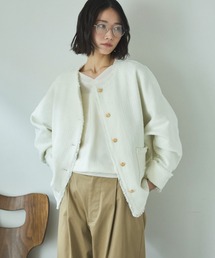 DOUX ARCHIVES（ドゥアルシーヴ）の「ドルマンツイードノーカラージャケット（ノーカラージャケット）」