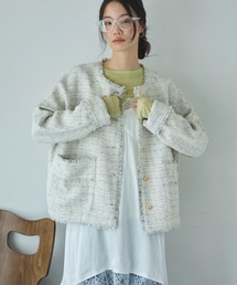 DOUX ARCHIVES（ドゥアルシーヴ）の「ドルマンツイードノーカラージャケット（ノーカラージャケット）」