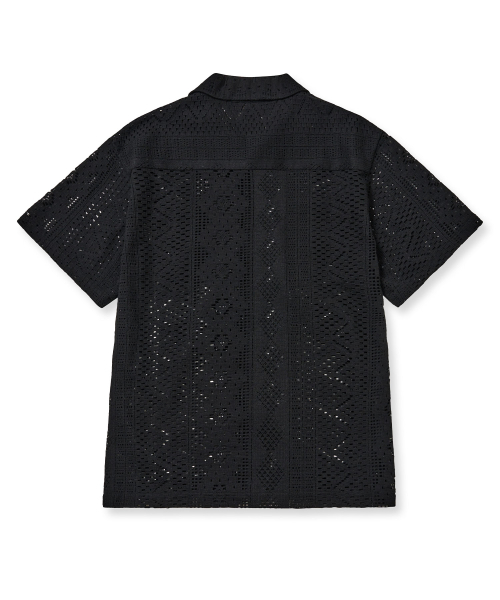 BROWNBREATH(ブラウンブレス)の「CROCHET OPEN COLLAR SHIRTS - BLACK(シャツ/ブラウス・レディース・その他・S/M/L/XL)」の2枚目の写真