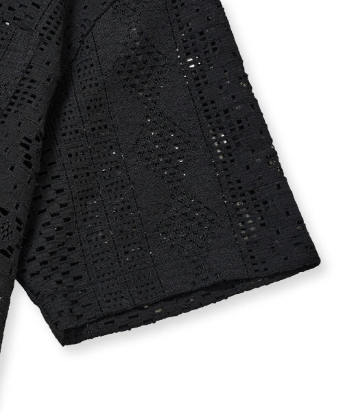 BROWNBREATH(ブラウンブレス)の「CROCHET OPEN COLLAR SHIRTS - BLACK(シャツ/ブラウス・レディース・その他・S/M/L/XL)」の4枚目の写真