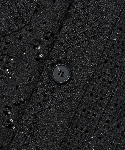 BROWNBREATH(ブラウンブレス)の「CROCHET OPEN COLLAR SHIRTS - BLACK(シャツ/ブラウス・レディース・その他・S/M/L/XL)」の5枚目の写真