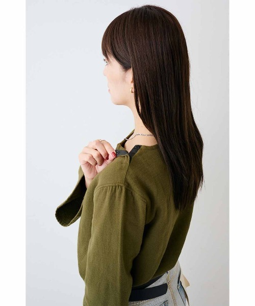 mensha!（メンシャ）の「ｍｅｎｓｈａ！　ネグリジェ気分のコットン微起毛ベルスリーブトップス（その他トップス・レディース・ブラック/ホワイト/カーキ・LL/M/L/3L）」の13枚目の写真