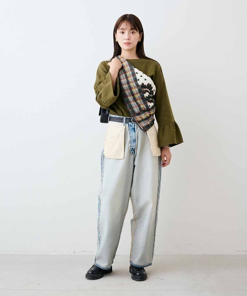 mensha!（メンシャ）の「ｍｅｎｓｈａ！　ネグリジェ気分のコットン微起毛ベルスリーブトップス（その他トップス・レディース・ブラック/ホワイト/カーキ・LL/M/L/3L）」の14枚目の写真