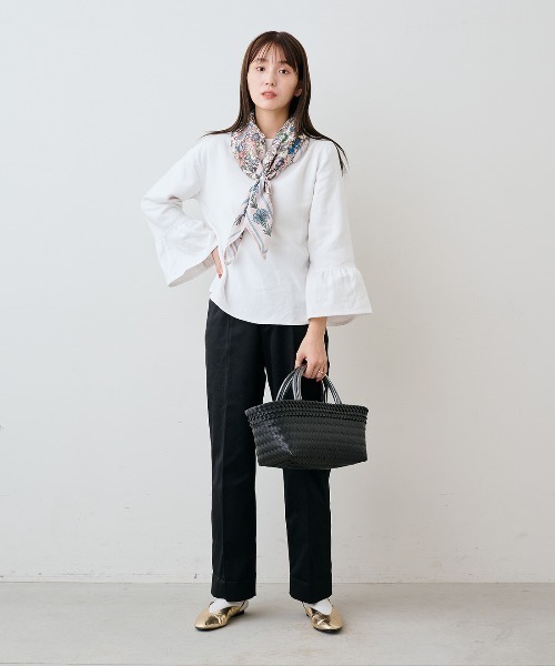 mensha!（メンシャ）の「ｍｅｎｓｈａ！　ネグリジェ気分のコットン微起毛ベルスリーブトップス（その他トップス・レディース・ブラック/ホワイト/カーキ・LL/M/L/3L）」の15枚目の写真