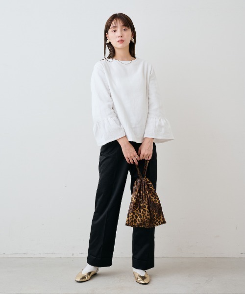 mensha!（メンシャ）の「ｍｅｎｓｈａ！　ネグリジェ気分のコットン微起毛ベルスリーブトップス（その他トップス・レディース・ブラック/ホワイト/カーキ・LL/M/L/3L）」の16枚目の写真