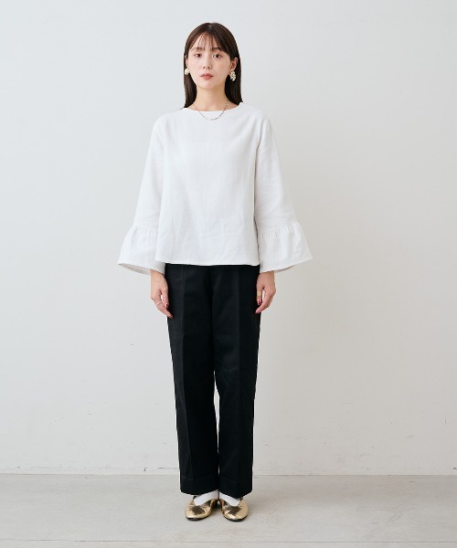 mensha!（メンシャ）の「ｍｅｎｓｈａ！　ネグリジェ気分のコットン微起毛ベルスリーブトップス（その他トップス・レディース・ブラック/ホワイト/カーキ・LL/M/L/3L）」の17枚目の写真