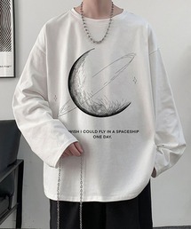 KELVIN（ケルヴァン）の「Moon Graphic Long Sleeve Tee ムーングラフィックTシャツ(ロンT)（Tシャツ/カットソー）」