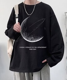KELVIN（ケルヴァン）の「Moon Graphic Long Sleeve Tee ムーングラフィックTシャツ(ロンT)（Tシャツ/カットソー）」